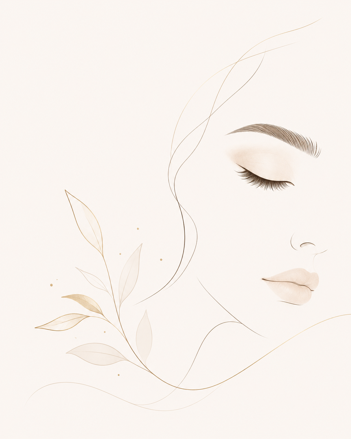 Delikatna ilustracja brwi i stylizacji beauty